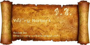 Váry Norbert névjegykártya