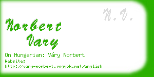 norbert vary business card