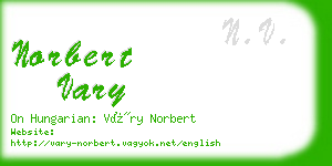 norbert vary business card